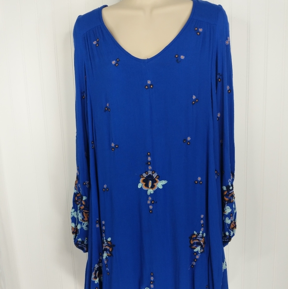 FREE PEOPLE Oxford Embroidered Swing Dress Sz XS - Picture 3 of 16